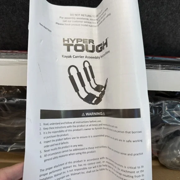 Hyper Tough J-Rack Kayak Carrier w/ Straps New Open Box Rooftop Mount Carrier - Picture 8 of 11